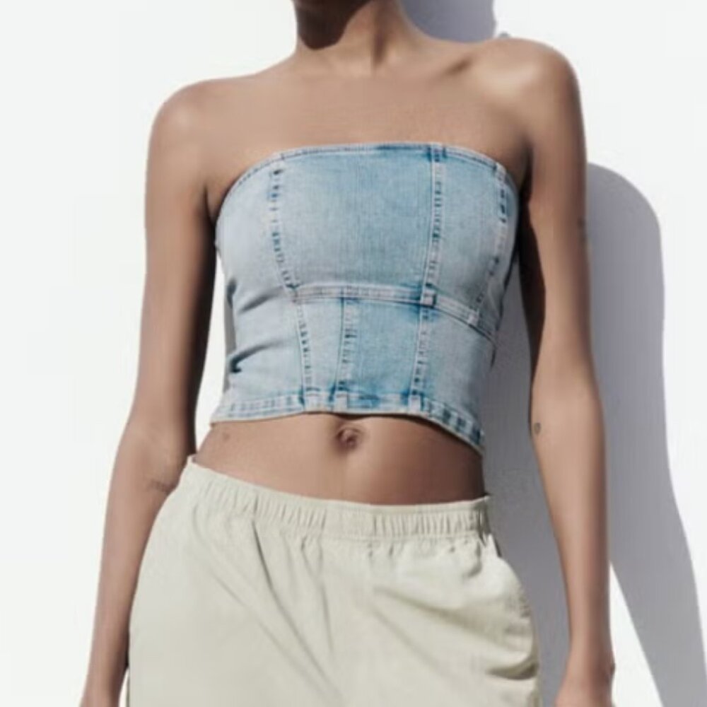 Zara Denim Tub top (XL)